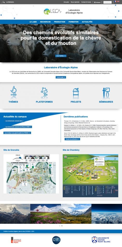 Webdesign labo scientifique Leca Grenoble