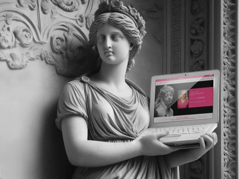 Statue avec le site internet de Marion Delbaere