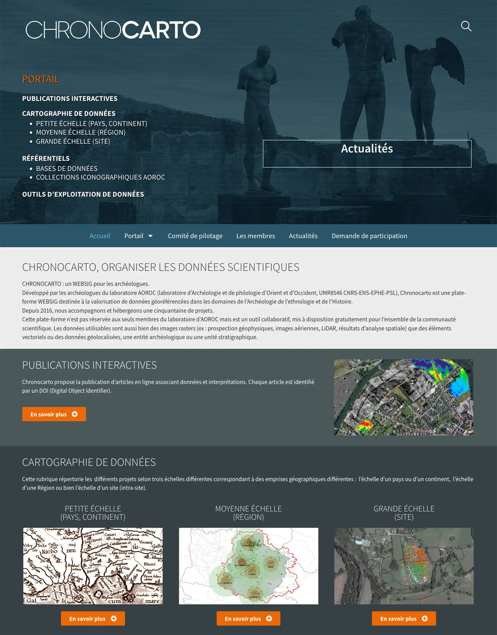Page d'accueil du site web chronocarto